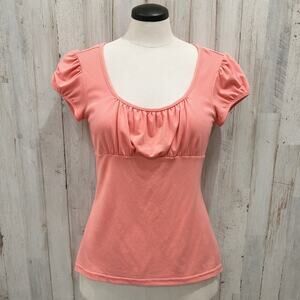 Y2K Wrapper Pink Babydoll Cap Sleeve Top Shirt Womens Medium Horror Protagonist